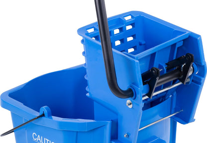 SPARTA Commercial Mop Bucket with Side Press Wringer, Floor Cleaning Essentials for Commercial and Home Use 26 Quart Capacity, 1 Count, Red