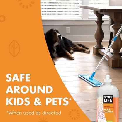 Better Life Floor Cleaner - Liquid Multipurpose Cleaner for Wood, Tile, Laminate, Vinyl, Bamboo - Hardwood Floor Cleaner for Mopping - Citrus Mint, 32 Fl Oz (Pack of 2)