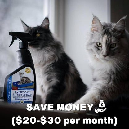 Every Cat Litter Spray Odor Eliminator - Urine Enzyme Cleaner & Deodorizer Cuts Litter Box Changes in Half! 24 oz Cat & Pet Odor Deodorizer