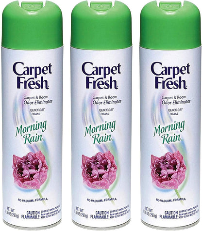 Carpet Fresh No Vacuum Freshener and Deodorizer Spray, Morning Rain (3 Pack)