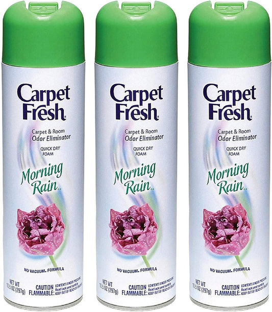 Carpet Fresh No Vacuum Freshener and Deodorizer Spray, Morning Rain (3 Pack)