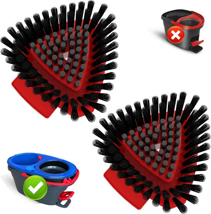 2 Pack Upgrade Scrub Brush Replace Heads Compatible with O Cedar EasyWring 1 Tank Spin Mop,Mop Replacement Scrubber Head Brush,Floor Cleaning Brush,More Layers of Bristles for Bathroom, Deck, Kitchen