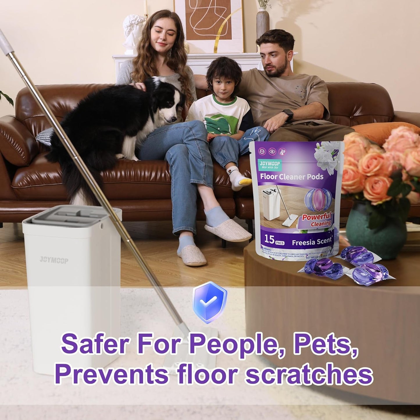 JOYMOOP Floor Cleaner for Mopping, 30 PCS Mopping Solution, Hardwood Floor Cleaner, Works Perfectly with Mop Bucket