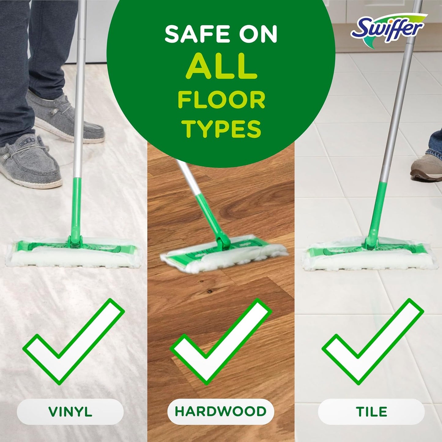 Swiffer Sweeper Heavy Duty Dry Multi-Surface Cloth Refills for Floor Sweeping and Cleaning, 20 count (2 Pack)