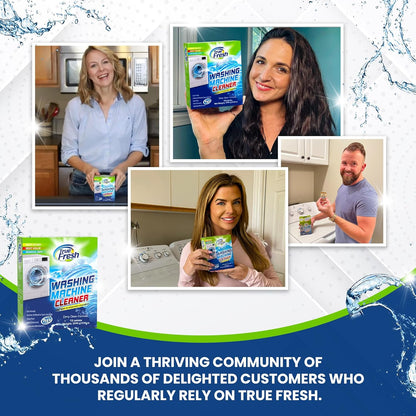 True Fresh Washing Machine Cleaner Effervescent Tablets, 25 Solid Deep Cleaning Tablet, Finally Clean All Wash Machines Including HE Front Loader Top Load, No more Stinky Grimy Washer tub