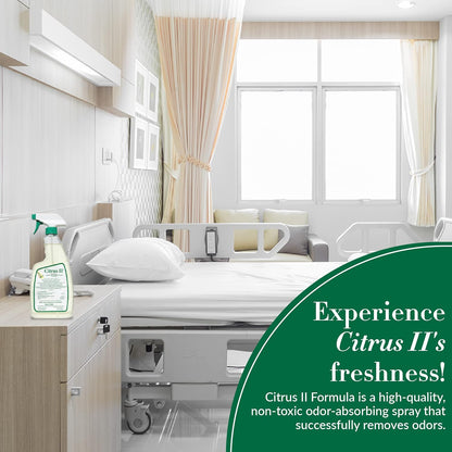 Citrus II Hospital Germicidal Deodorizing Cleaner - Fresh Citrus Scent - Disinfecting Spray Cleaner - 22 Fl Oz - Pack of 3