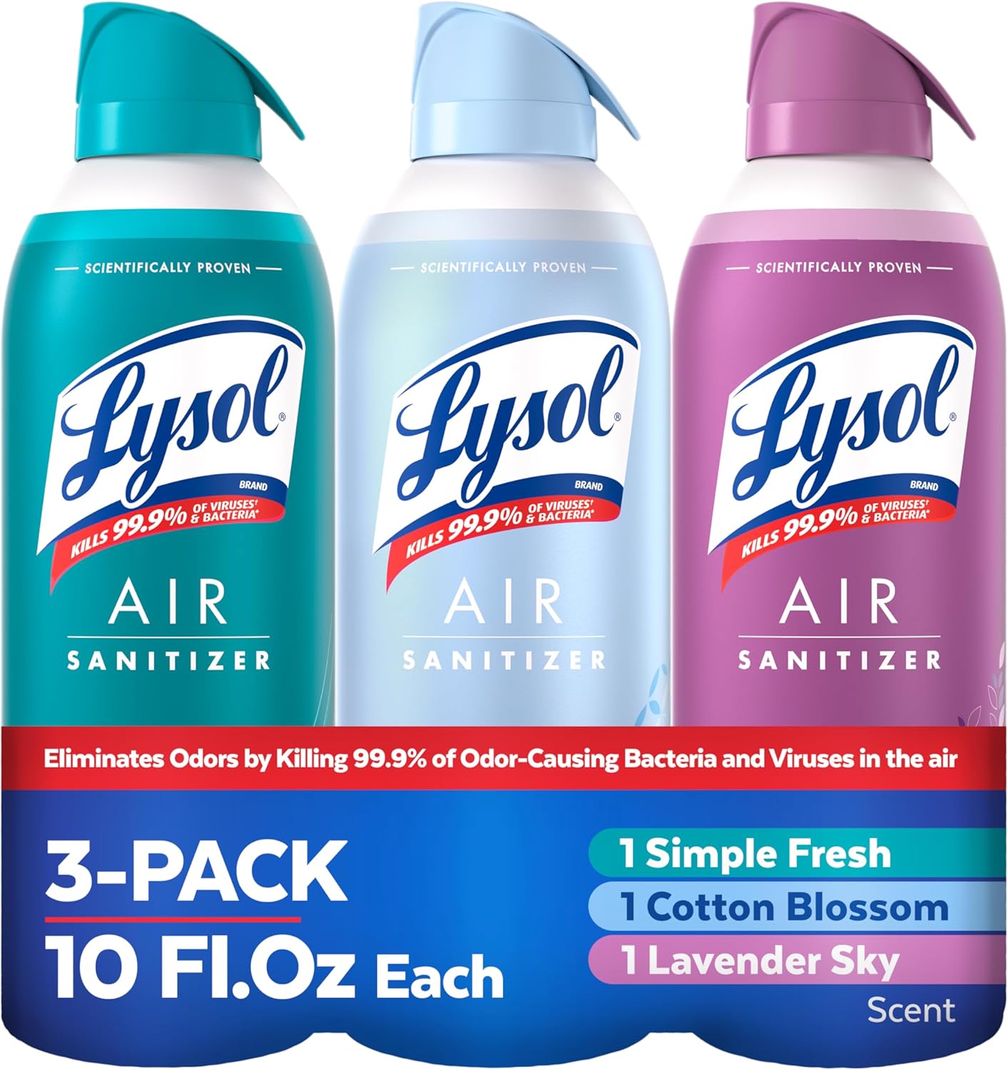 Lysol Bundle containing x2 Lysol Disinfectant Spray for Hard and Soft Surfaces, Crisp Linen, 19 Fl. Oz + Lysol Air Sanitizer Spray, For Air Sanitization and Odor Elimination, White Linen, 10 Fl. Oz