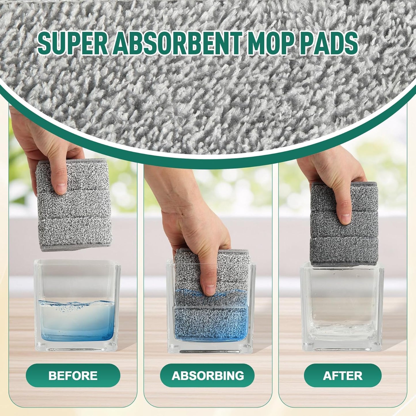 8 Pack Microfiber Spray Mop Replacement Pads for Swiffer PowerMop, Washable & Reusable Mop Refills for 13 ''-15 '' Spray Mops, Wet & Dry Cleaning Pad for Hardwood, Tile, Marble & Pet Hair