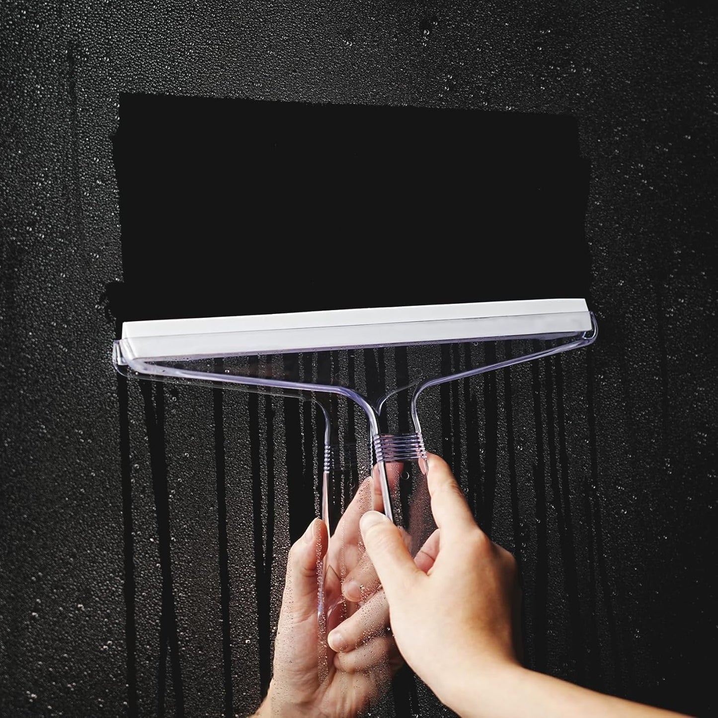 New Talent 2 PCS Shower Squeegee White, for Shower Glass, Shower Doors, Bathroom, Window and Car Glass(1 Large and 1 Small)