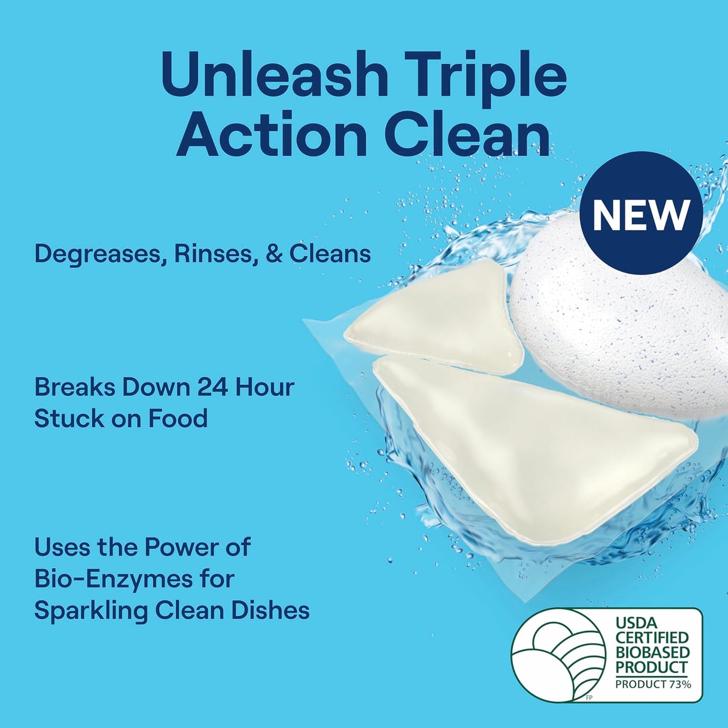 Seventh Generation Triple Action Clean Dishwasher Detergent Packs 1 pack Free & Clear For de-greasing and cleaning even the toughest food messes Fights 48-hr stuck-on food 8.9 oz