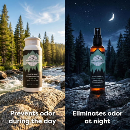 Lumi Outdoors Natural Shoe Deodorizer Spray (700+ Sprays) - Extra Strength Shoe Odor Eliminator for Smelly Shoes & Foot Odor - Replaces Shoe Balls & Inserts - Lemon Eucalyptus
