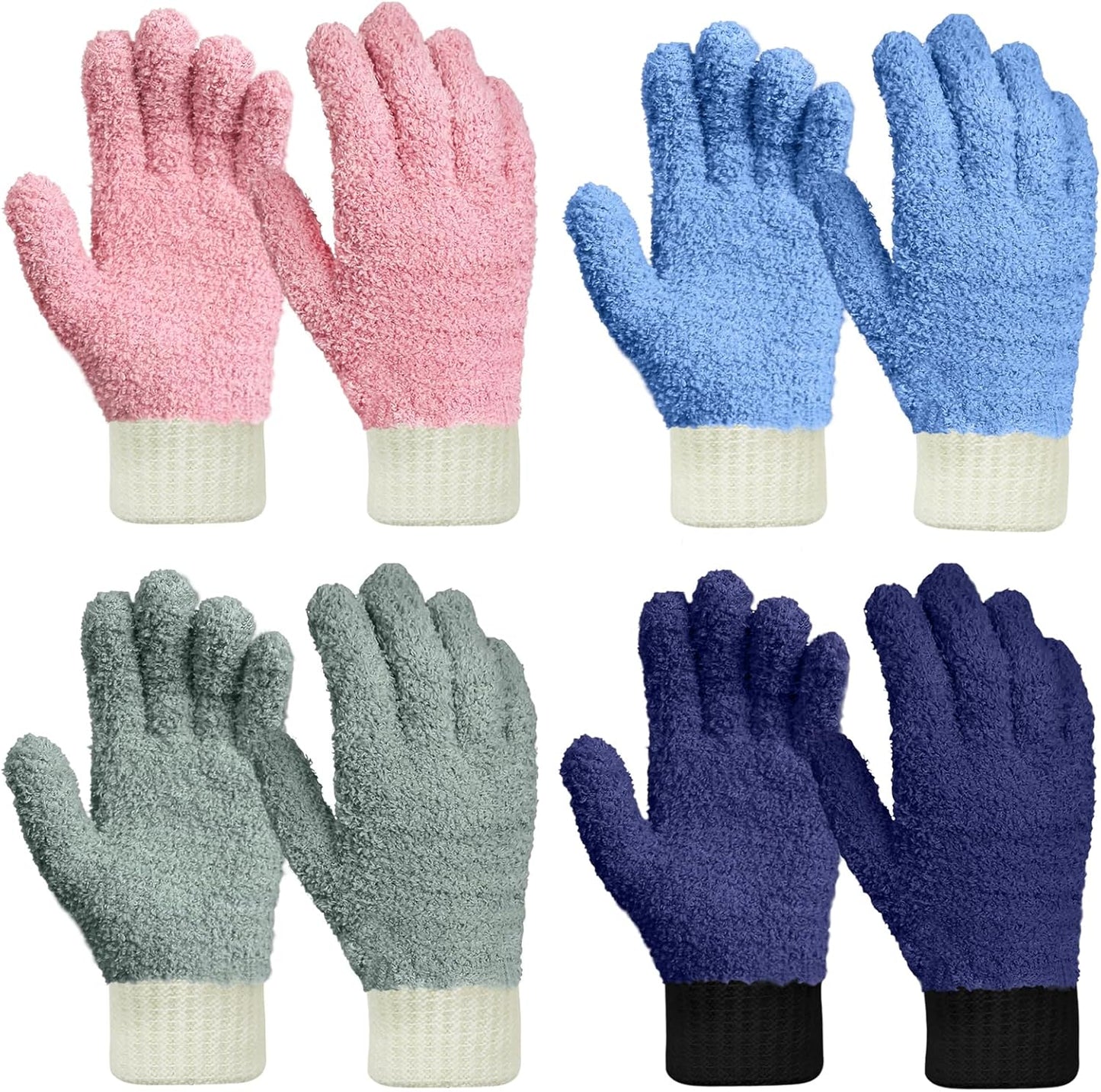 MIG4U Microfiber Dusting Gloves House Cleaning Glove for Blinds, Windows, Shutters, Furniture, and Car, Reusable Lint-Free Pink 1 Pair S/M