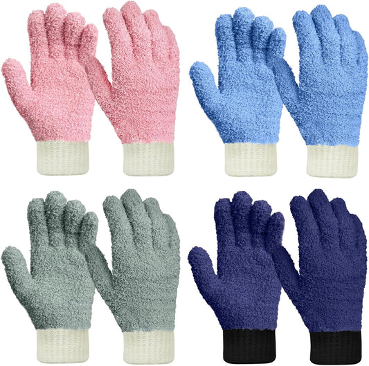 MIG4U Microfiber Dusting Gloves House Cleaning Glove for Blinds, Windows, Shutters, Furniture, and Car, Reusable Lint-Free Pink 1 Pair S/M