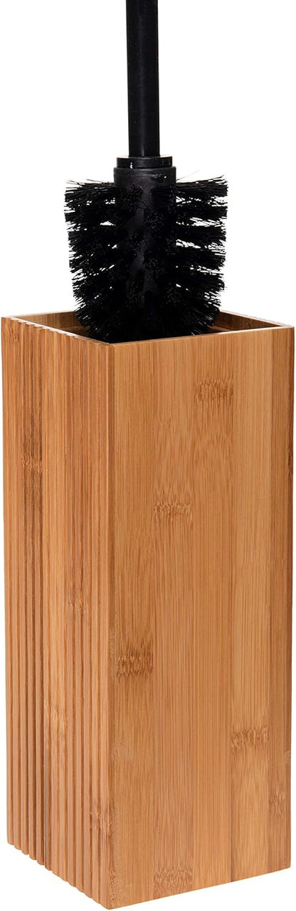 Bath Bliss Rounded Natural Bamboo Collection, Toilet Bowl Brush, Matching Accessories to Decorate Your Bathroom, Tall (10029-NATURAL)