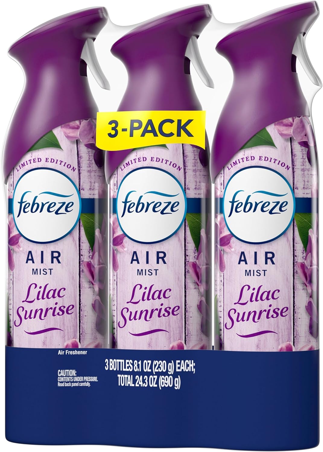 Febreze Air Mist, Air Freshener, Odor Fighting Room Spray, Deodorizer for Home Bathroom Kitchen Office Apartment, Lilac Sunrise, Warm Ocean Breeze, Summer Golden Hour Variety Pack, 8.1oz (Pack of 3)