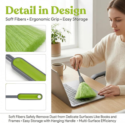 Mini Duster for Desk and Office Small Microfiber Cleaning Tool 10" Dusters for Keyboard Laptop Photo Frames and Books Handy Microfiber Duster for Quick Office