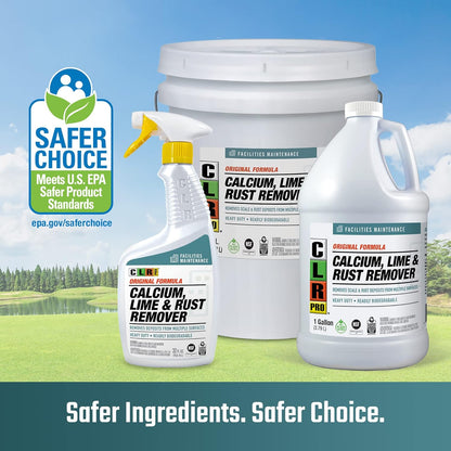 CLR PRO Calcium, Lime & Rust Remover - Quickly Removes Calcium and Lime Deposits, Stubborn Rust Stains, and Household Hard Water Deposits (32 Ounce Spray (Pack of 6))