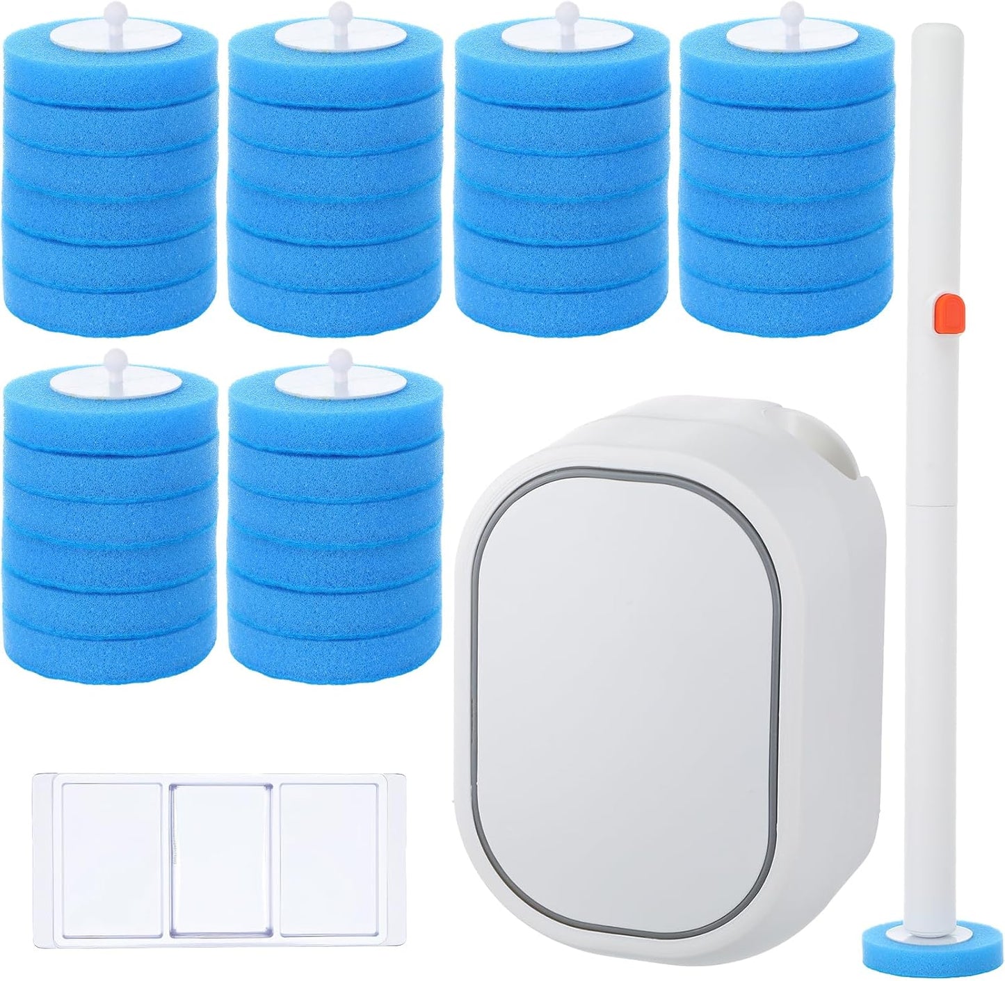 Disposable Toilet Brush Toilet Bowl Cleaner Wall Mounted Toliet Wand Kit with Holder Toilets Cleanings Stick Cleaning Supplies 42 Refills Pads for Cleaning and Hygienic Bathroom Maintenance