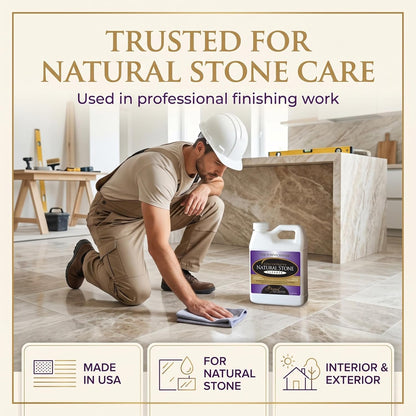 Beyond Stone Cleaner, Made to Protect Marble, Granite & Natural Stone, pH Neutral & Sealer-Safe Tile Cleaner for Floors, Showers, Countertops, Travertine, Limestone & Slate, 1 Gallon