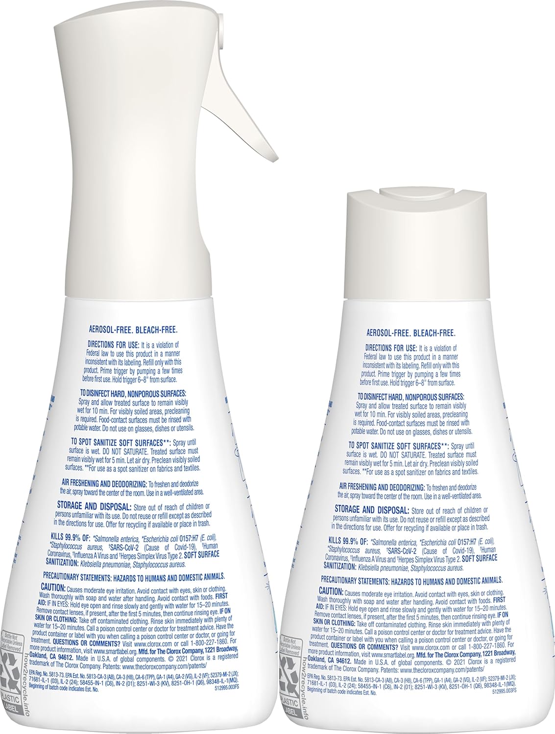 Clorox Disinfecting Mist, Lemon and Orange Blossom, 1 Spray and 1 Refill, 16 oz Each