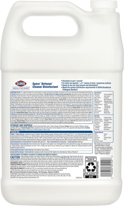 Clorox Healthcare Spore Defense Cleaner Disinfectant, Closed System Refill Bottle, 128 Fluid Ounces (Package May Vary)