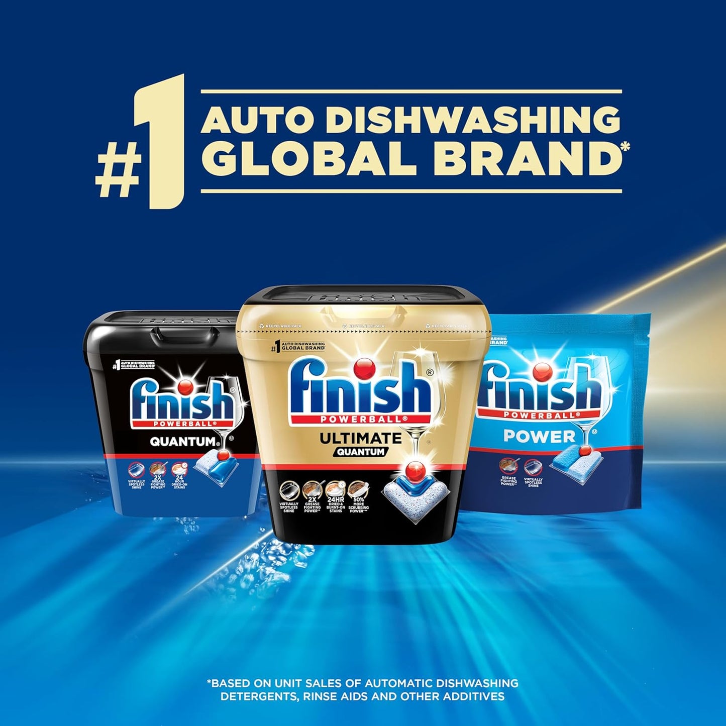 Finish Ultimate Infinity Shine Dishwasher Pods, No Pre-Rinse Dishwasher Detergent Soap Removes Burnt-On Stain, with Protector Shield & CycleSync Technology, Degreasing & Scrubbing Power, 62 Count