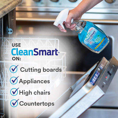 CleanSmart Daily Surface Spray Disinfectant, Kills 99.9% of Viruses, Bacteria, Mold & Fungus, 16 oz Bottle (Pack of 3)