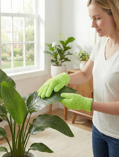NiHome 4 Pairs Microfiber Cleaning Gloves - Electrostatic Dusting & Scratch-Free Wiping Gloves for Blinds, Furniture, Glass and Keyboards - Flexible & Reusable