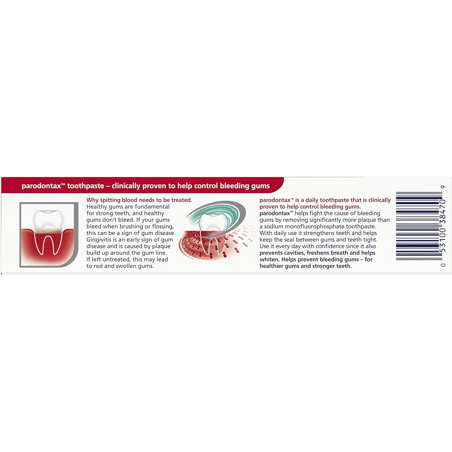 Parodontax Toothpaste for Bleeding Gums, Gingivitis Treatment and Cavity Prevention, Clean mint - 3.4 Ounces