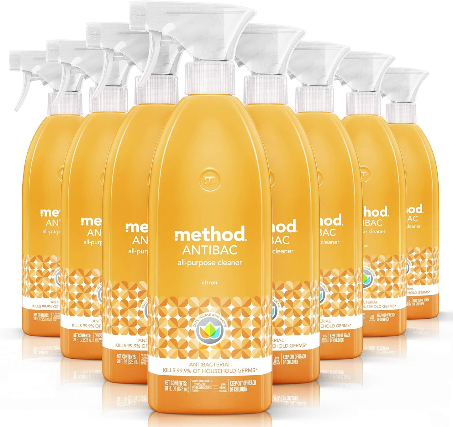 Method Antibacterial All-Purpose Cleaner Spray, Citron, Kills 99.9% of Household Germs, 28 Fl Oz