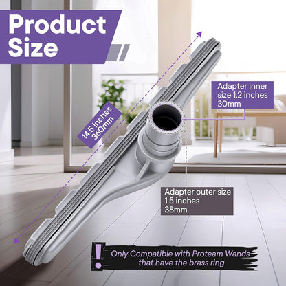 Replacement Floor Tool Compatible with ProTeam 101446 E-Z Glide Backpack Vacuums 10 QT & 6 QT, 14" Hard Floor Tool Compatible with Commercial Cleaners(Brush with Scalloped Edges,Gray)