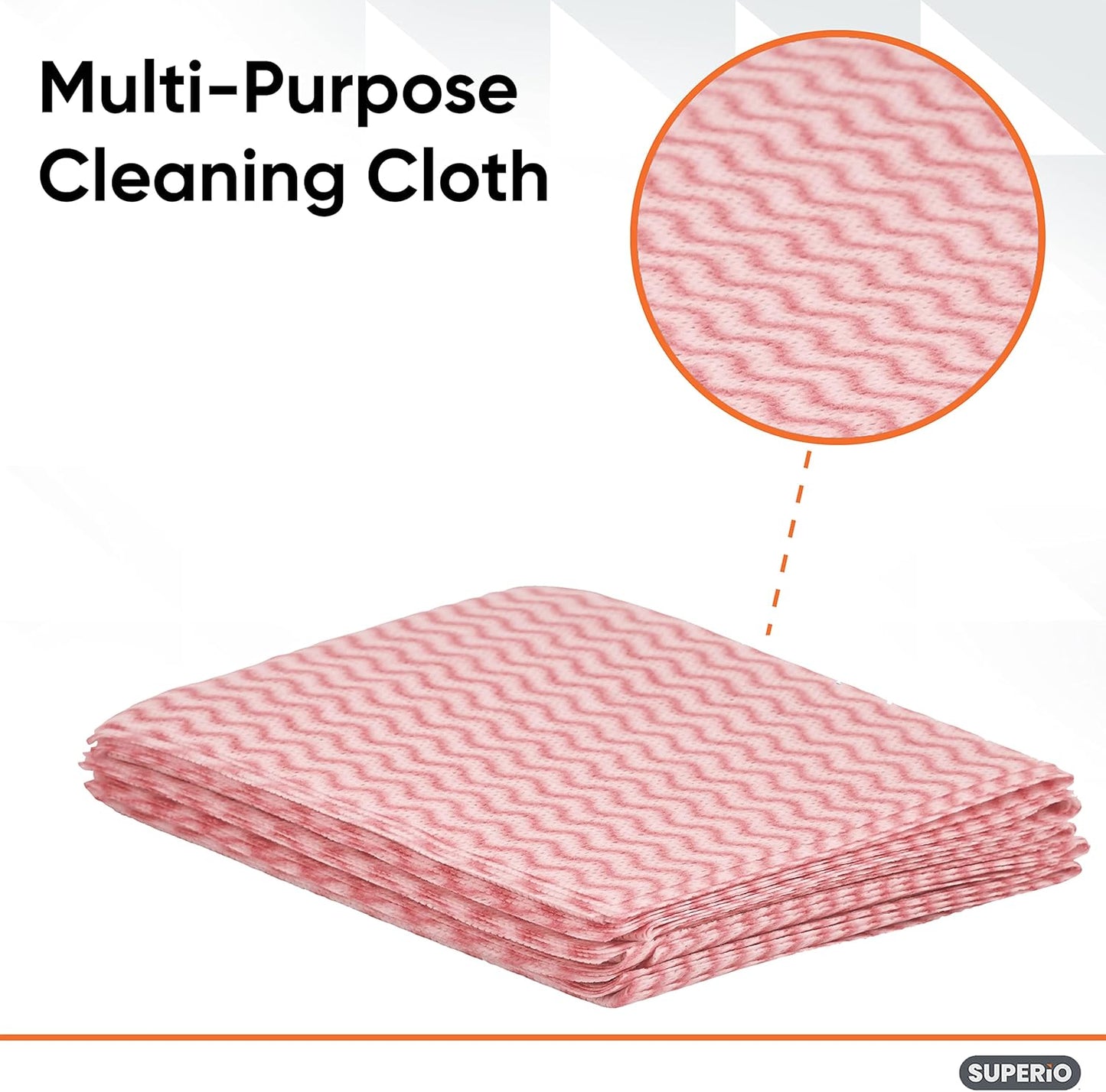 Superio Handy Wipes For Kitchen Multi-Purpose Heavy-Duty Reusable Cleaning cloth for house, Bathroom, and office. Disposable Dish Towel (60 Grey)
