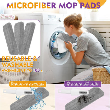 Spray Mop for Floor Cleaning with Washable Pads, Microfiber Wet Mops with 800 ml Refillable Bottle,Reusable Dust Mops with Sprayer for Hardwood Laminate Vinyl Tile Cleaning