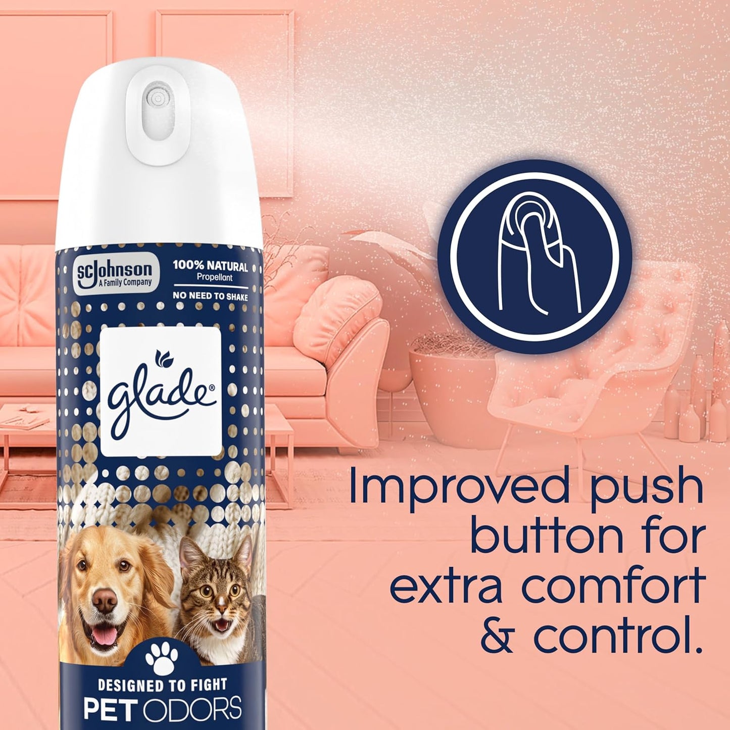 Glade Air Freshener Room Spray, Clean Linen Scent, Odor Fighting to Deliver Long Lasting Freshness, 7.3 Oz, 6 Count