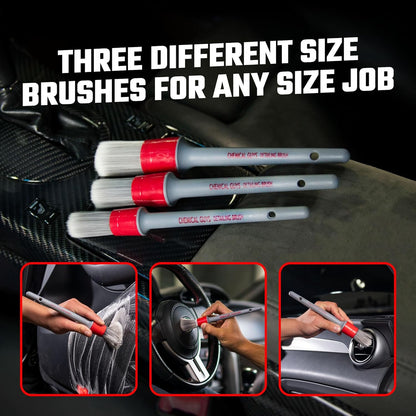Chemical Guys Boars Hair Detailing Brush - Gentle Scratch-Free Cleaning for Wheels, Grilles, Emblems, and Interior Surfaces - Versatile Multi-Purpose Auto Detailing Brush for Deep Cleaning - Acc_S90