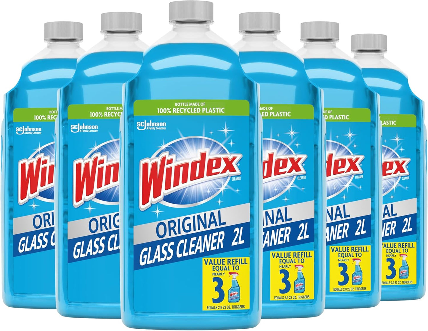 Windex Glass and Window Cleaner Spray Bottle, Packaging Designed to Prevent Leakage and Breaking, Surface Cleaning Spray, Original Blue Scent, 23 Fl Oz