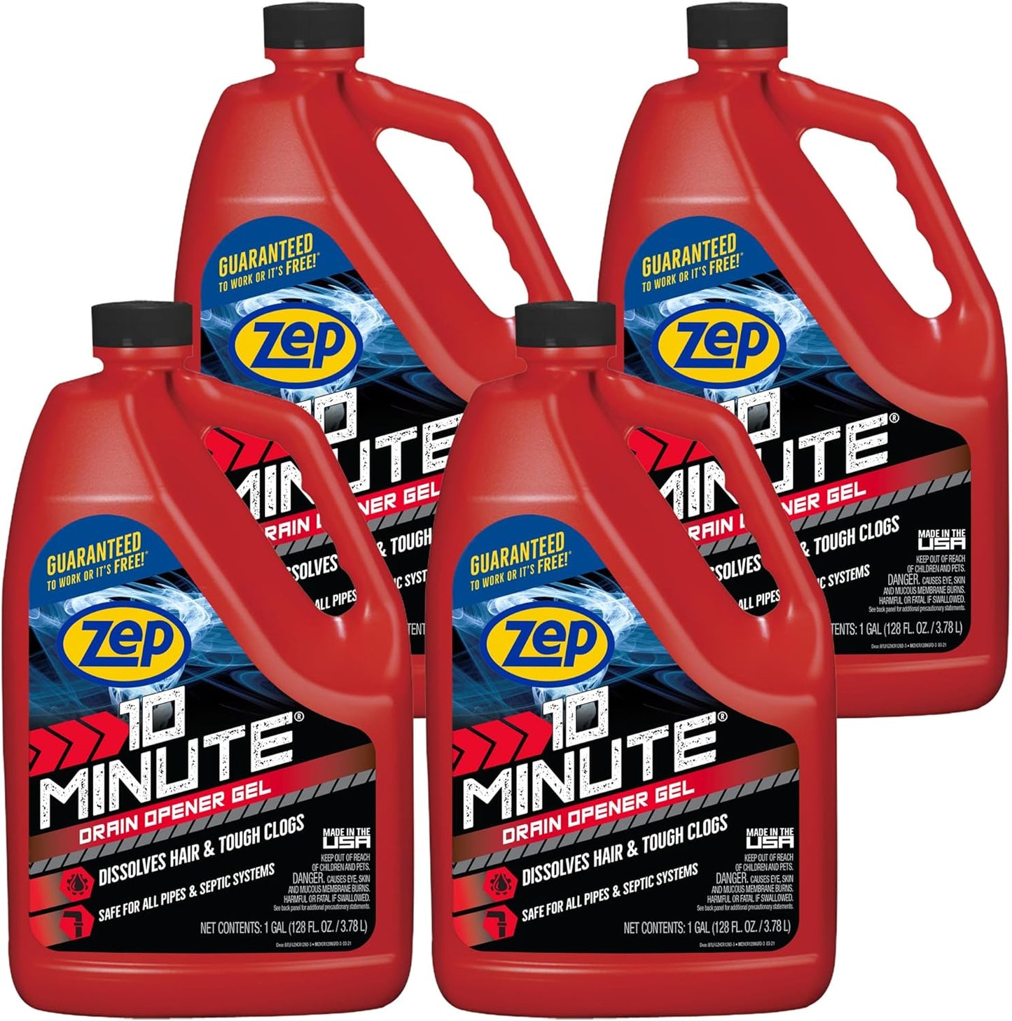 Zep 10 Minute Drain Opener Gel 64 Ounce - ZHCR64NG - Commercial Strength, Fast Acting and Safe for All Pipes