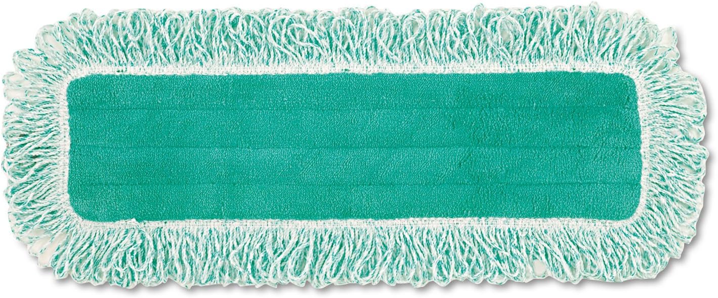 Rubbermaid Commercial Products HYGEN 24" Microfiber Dust Pad with Fringe Green for Janitorial/Professional Cleaners and Heavy-Duty Industrial Cleaning/Dusting/Sweeping