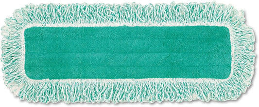 Rubbermaid Commercial Products HYGEN 24" Microfiber Dust Pad with Fringe Green for Janitorial/Professional Cleaners and Heavy-Duty Industrial Cleaning/Dusting/Sweeping