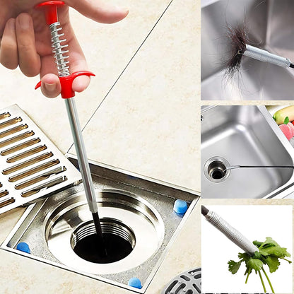 Drain Clog Remover Snake Tool for Hair and Debris, Unclog Toilet, Sink, Shower, Bathtub, Sewer