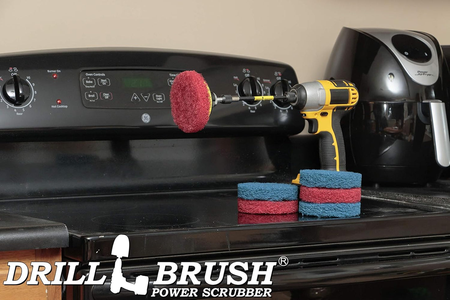 Drill Scrubber - Drill Brush Power Scrubber Pads - Bathroom - Drill Pad Attachments - Cleaning Pads - Shower Door - Baseboard - Bathroom Sink - Shower Cleaner - Flooring - Hard Water Stain Remover