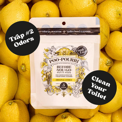 Poo~Pourri Original Citrus Before-You-Go 2-in-1 Toilet Potty Pods 20ct - Bathroom Odor Remover & Toilet Cleaner - Plant Based Ingredients & Essential Oils - with Lemon, Bergamot, & Lemongrass Scent