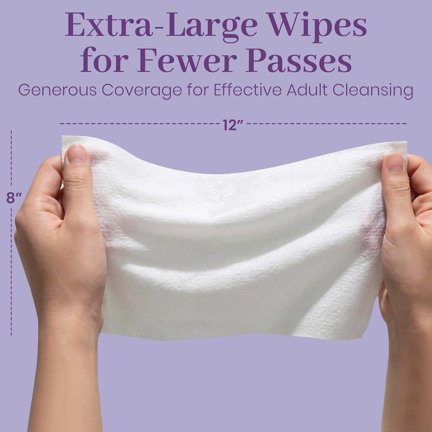 X Large Wet Wipes for Adults - 2 Packs of 56 [112 Count] Disposable Incontinence Wipes, 12" x 8" Adult Wipes for Elderly - Personal Body Wipes for Women and Men, Pre Moistened Adult Washcloths