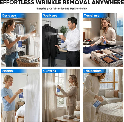 Wrinkle Releaser Spray, Anti Static Spray and Instant Wrinkle Release for Clothes, All in One Formula, Odor Eliminator and Fabric Refresher Spray (16.9 Fl Oz + 4.06 Fl Oz)