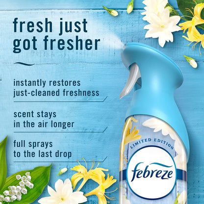 Febreze Air Mist, Air Freshener, Odor Fighting Room Spray, Deodorizer for Home Bathroom Kitchen Office Apartment, Lilac Sunrise, Warm Ocean Breeze, Summer Golden Hour Variety Pack, 8.1oz (Pack of 3)