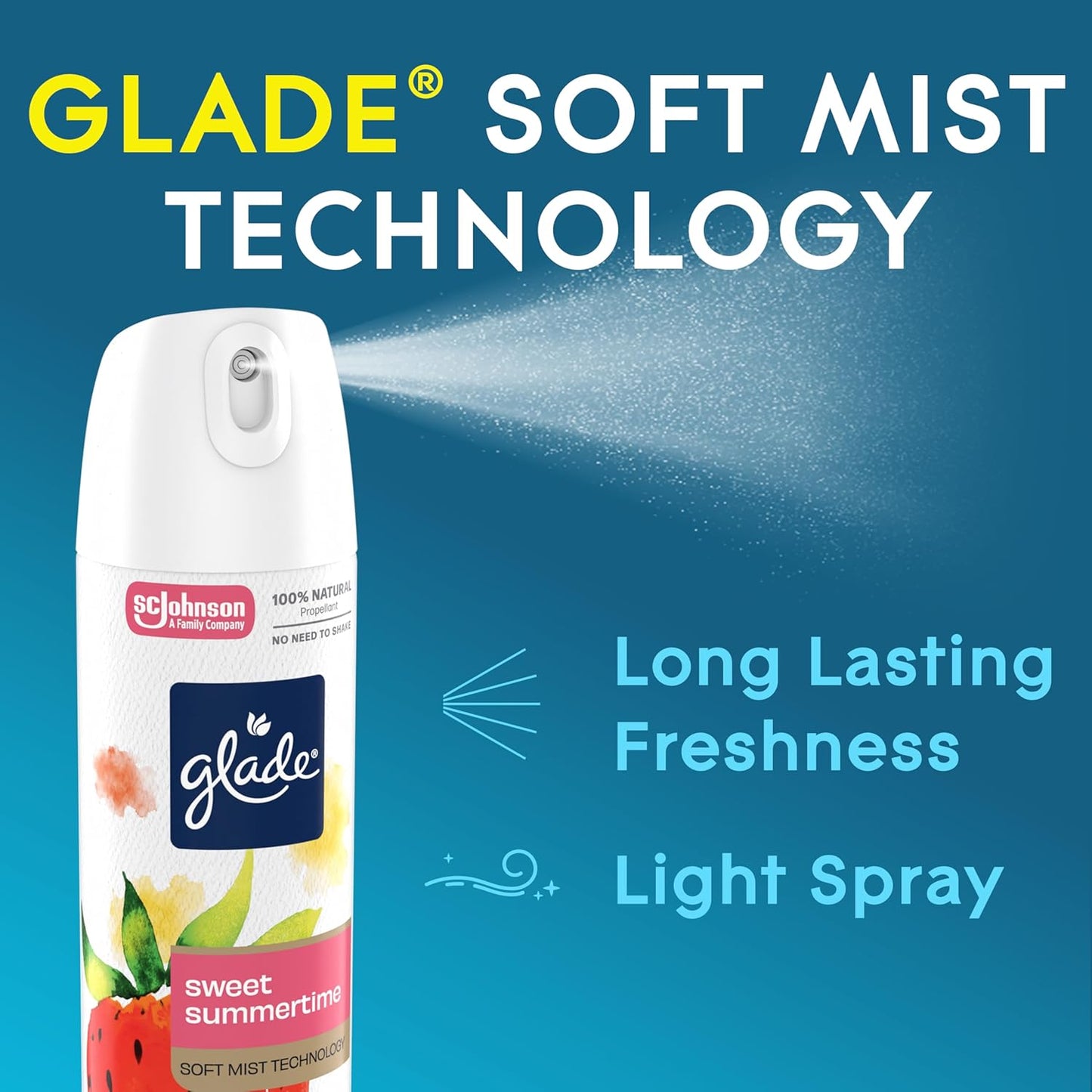 Glade Air Freshener Room Spray, Clean Linen Scent, Odor Fighting to Deliver Long Lasting Freshness, 7.3 Oz, 6 Count