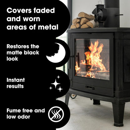 Furniture Clinic Stove Glass & Metal Cleaner - For Log Burner and Fireplace Glass Doors - Removes Soot, Dirt & Ash - Instant Results - 500ml / 17oz