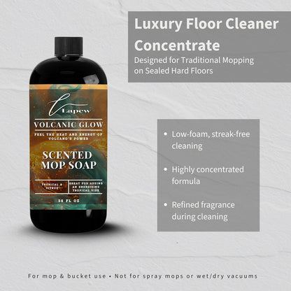 Lapew Santal Scented Mop Soap - Luxury Floor Cleaner Concentrate for Mopping Tile, Laminate, Vinyl & Hardwood | Streak-Free, Low-Foam | 36 oz - Colors C