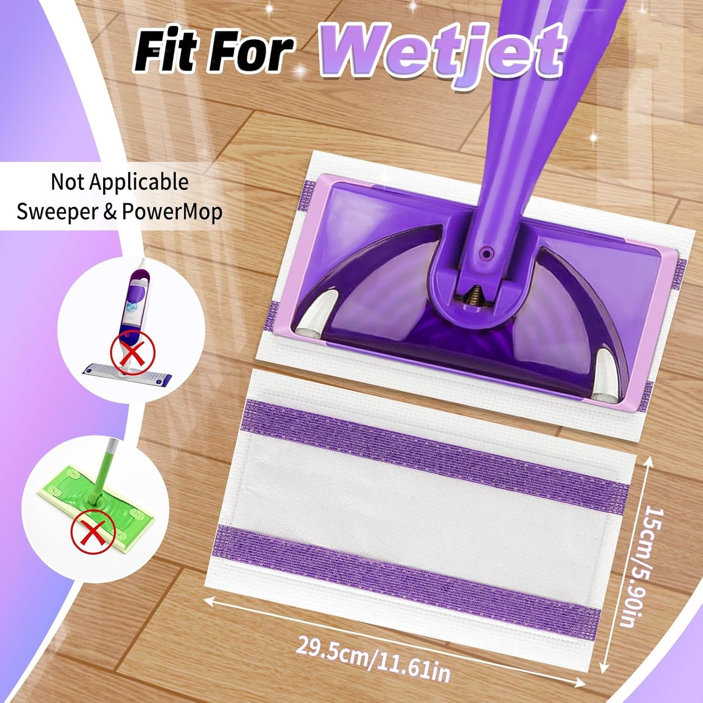 60PCS Disposable Mopping Pads Refills for Swiffer PowerMop,Replacement with Swiffer Power Mop Refills for Swiffer Power Mop Pads Multi-Surface for Floor Cleaning