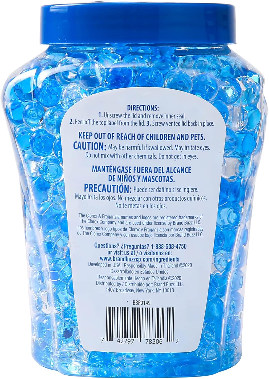 Clorox Fraganzia Crystal Beads Air Freshener, Long Lasting Room Deodorizer and Odor Eliminator Gel Beads to Freshen Home, Car, or Office, Lavender with Eucalyptus Scent, 12 Fl Oz
